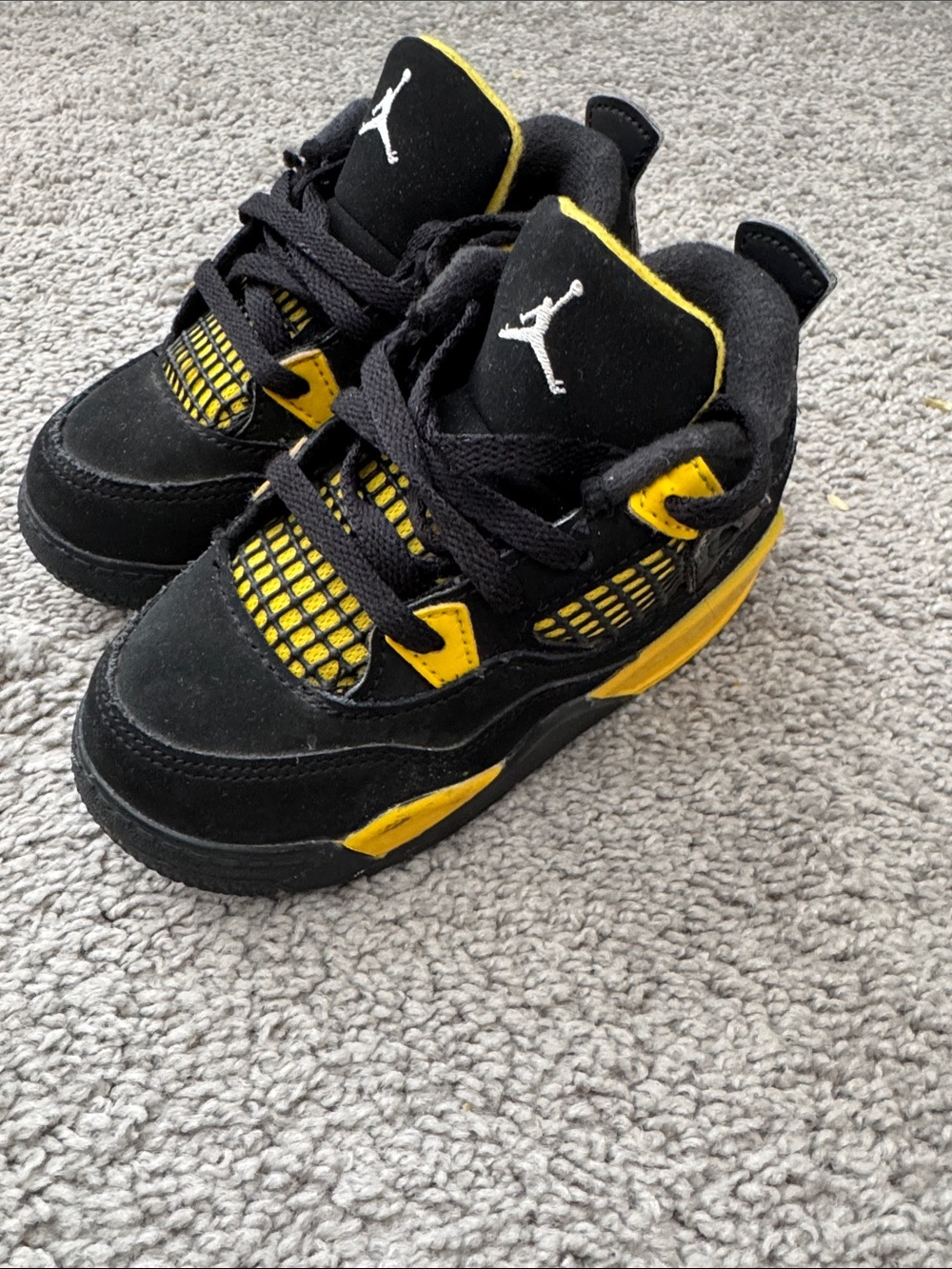 Jordan Toddler Black and Yellow Basketball Sneakers
